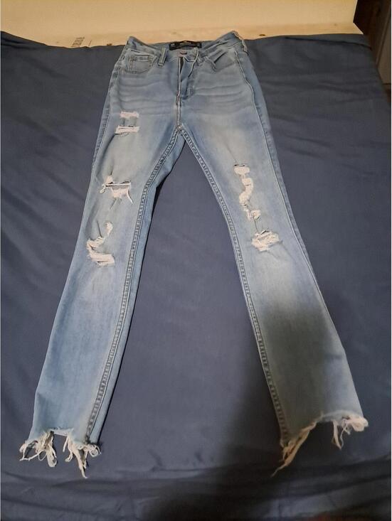 Hollister Denim - Hollister Women' Blue Jeans Size 00r High Rise Slim Straight Stretch W23 L26 Cut